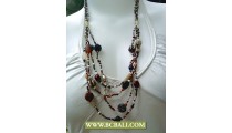 Multi Strand Ethnic Fashion Bead Necklace